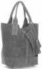 Kožené kabelka shopper bag Vittoria Gotti šedá V5190